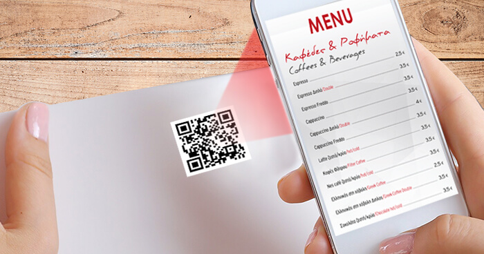 Smart menu. Electronic Catalog on mobile with QR code