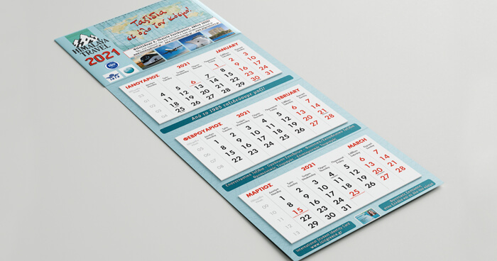 Wall calendars 2021 with PVC index