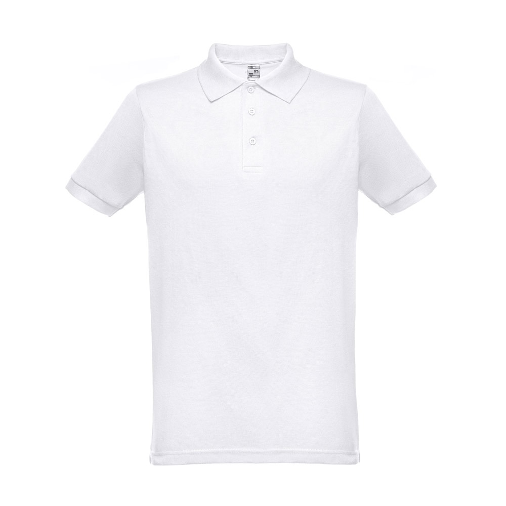 THC BERLIN WH. Ανδρικό κοντομάνικο πουκάμισο πόλο. Λευκό χρώμα