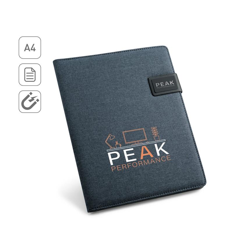 RIORDAN. A4 folder in imitation linen and PU with lined pages