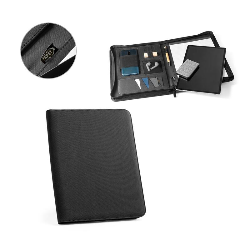 EMERGE FOLDER. Φάκελος Α4 σε ανακυκλωμένο πολυεστέρα (100% rPET) 300D με φερμουάρ