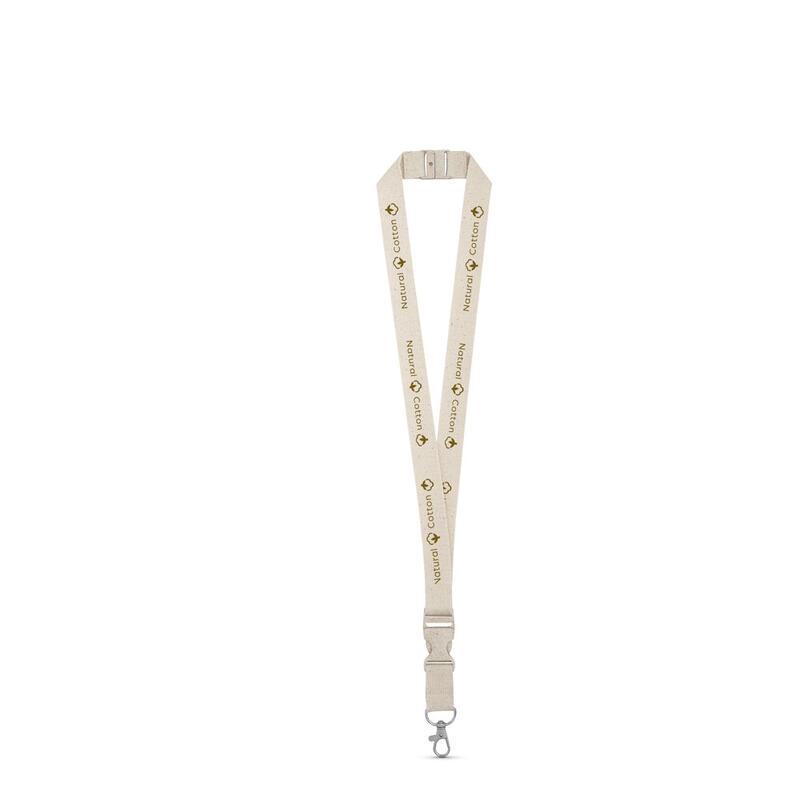BALLINA. Lanyard από 100% βαμβάκι με μεταλλικό καραμπίνερ