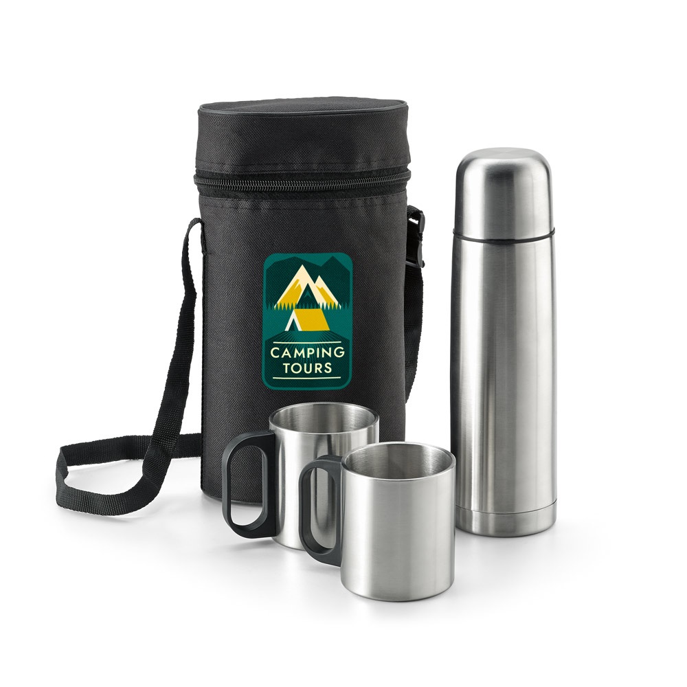 DURANT. Stainless steel thermos and mugs set
