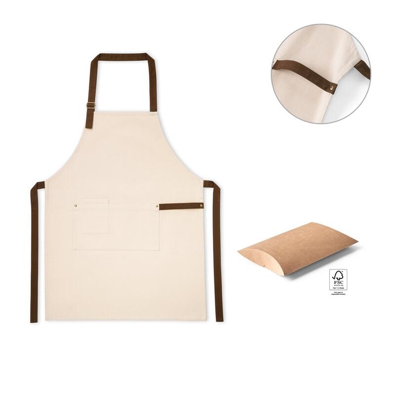 HOLM. Ποδιά από 100% βαμβάκι (320 g/m²) με μεταλλικές λεπτομέρειες