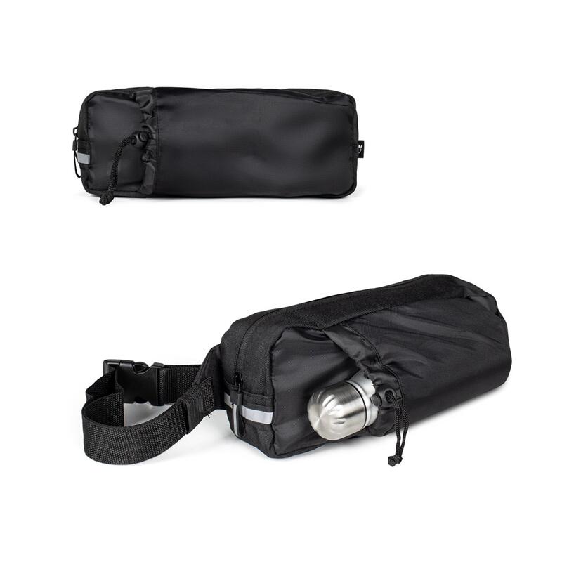 DELFOS POUCH SHINY. 300D recycled polyester (shiny finish) and 600D recycled polyester waist bag with reflective elements
