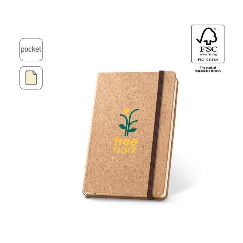 HAWKINS. Pocket cork notebook with 160 plain pages