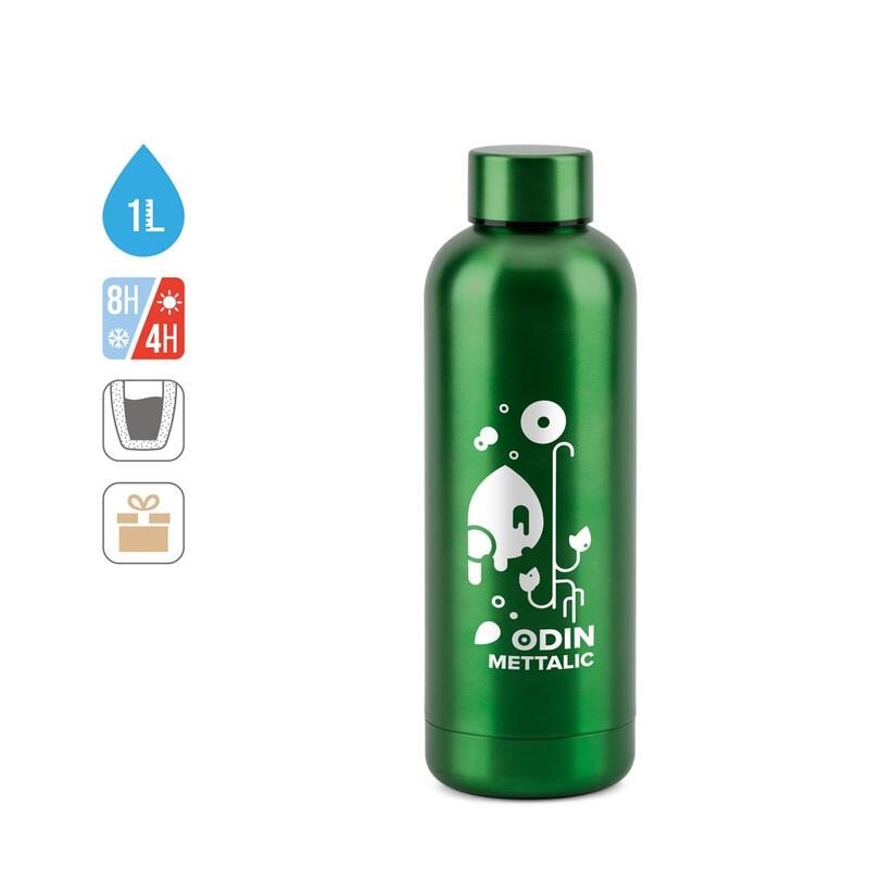 ODIN METTALIC. Bottle in 90% recycled stainless steel 550 mL