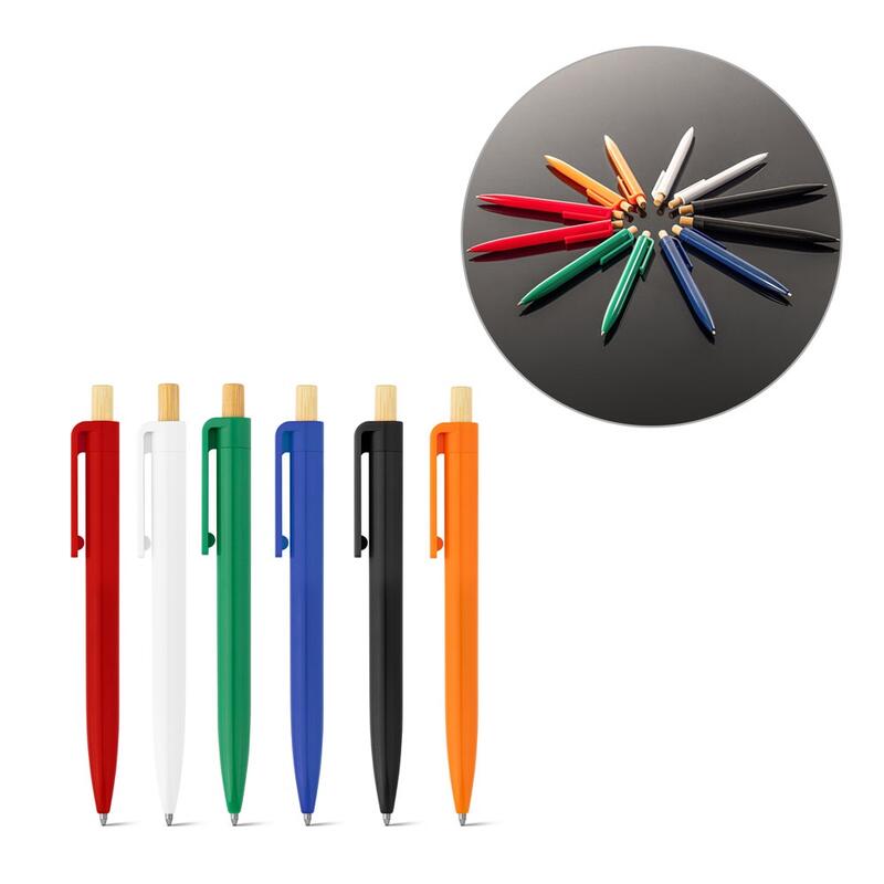 ZARA. Στυλό με μπίλια από ανακυκλωμένο ABS (100% rABS) με κουμπί από μπαμπού