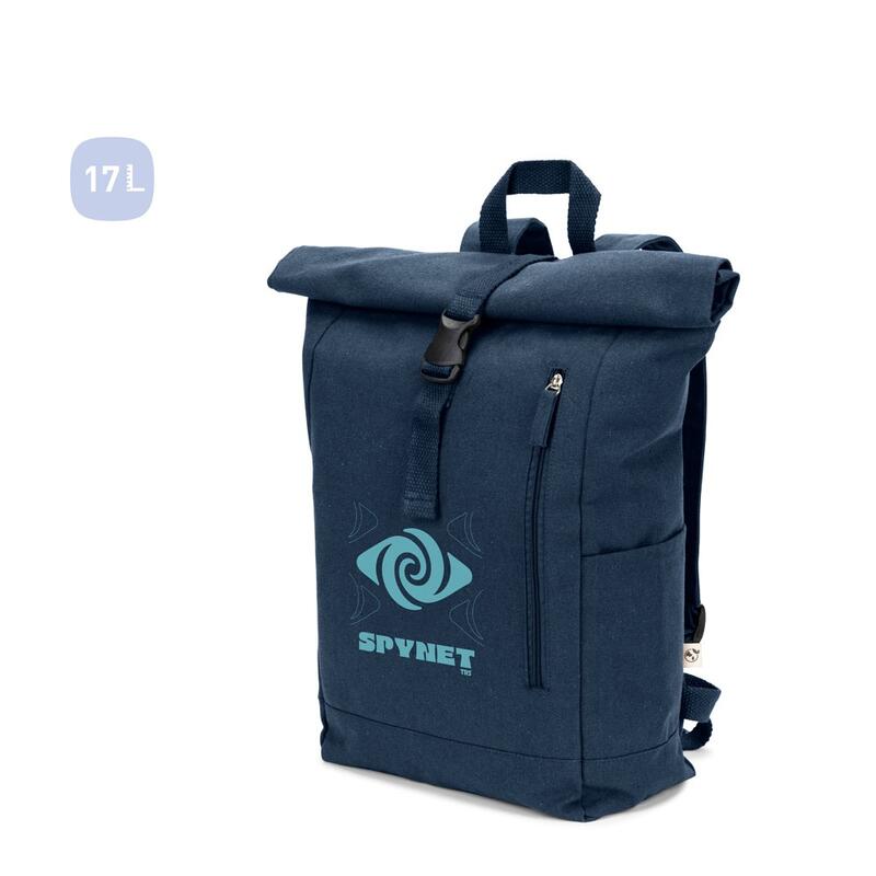 SAINT. Roll top backpack in recycled cotton and recycled polyester (380 g/m²)